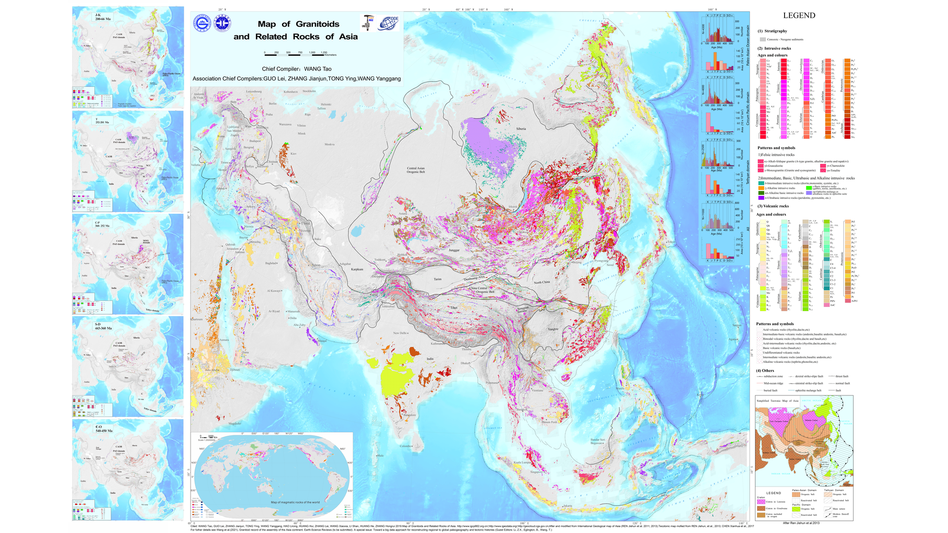 Map of Granitoids and Related Rocks of Asia 2020 December